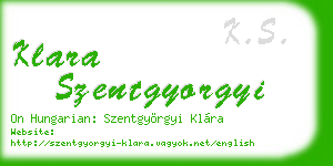 klara szentgyorgyi business card